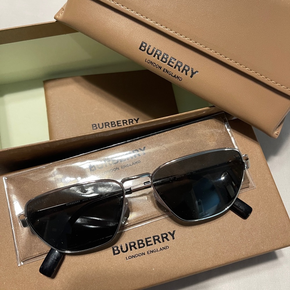 Burberry BE3146 Silver and Black Sunglasses